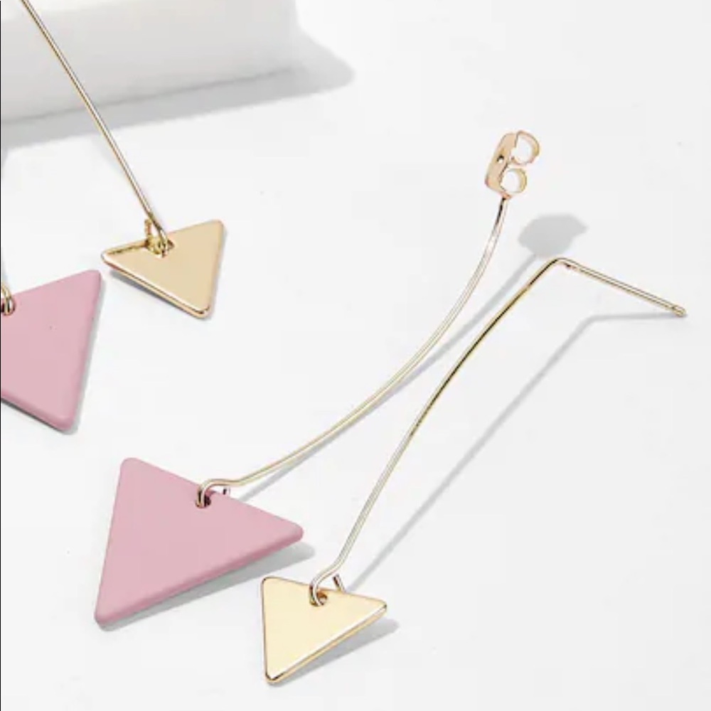 LAST SET SALE Pastel Double Triangle Drop Earrings - Picture 4 of 4